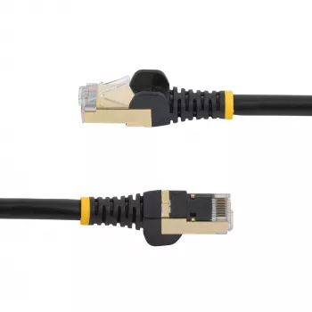 StarTech.com Cabo Ethernet CAT6a de 3m – 10 Gigabit Blindado Snagless RJ45 100W PoE Patch – Cabo de rede 10GbE STP com alívio de tensão – Preto testado individualmente/cablagem certificada UL/TIA