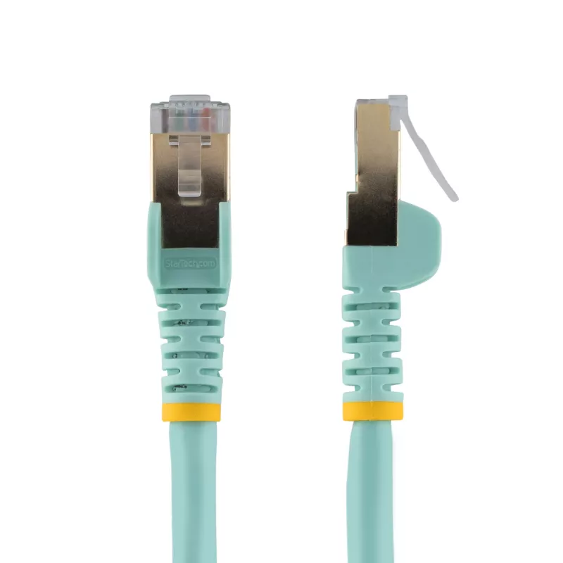 StarTech.com Cabo Ethernet CAT6a de 3m – 10 Gigabit blindado, snagless RJ45 100W PoE Patch – Cabo de rede 10GbE STP com alívio de tensão – Aqua testado individualmente/cablagem certificada UL/TIA