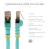 StarTech.com Cabo Ethernet CAT6a de 3m – 10 Gigabit blindado, snagless RJ45 100W PoE Patch – Cabo de rede 10GbE STP com alívio de tensão – Aqua testado individualmente/cablagem certificada UL/TIA