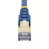 StarTech.com Cabo Ethernet CAT6a de 0,50 m – 10 Gigabit blindado snagless RJ45 100W PoE Patch – Cabo de rede 10GbE STP com alívio de tensão – Azul testado individualmente/cablagem certificada UL/TIA