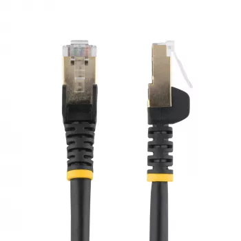 StarTech.com Cabo Ethernet CAT6a de 0,50 m – 10 Gigabit blindado, snagless RJ45 100W PoE Patch – Cabo de rede 10GbE STP com alívio de tensão – Preto testado individualmente/cablagem certificada UL/TIA