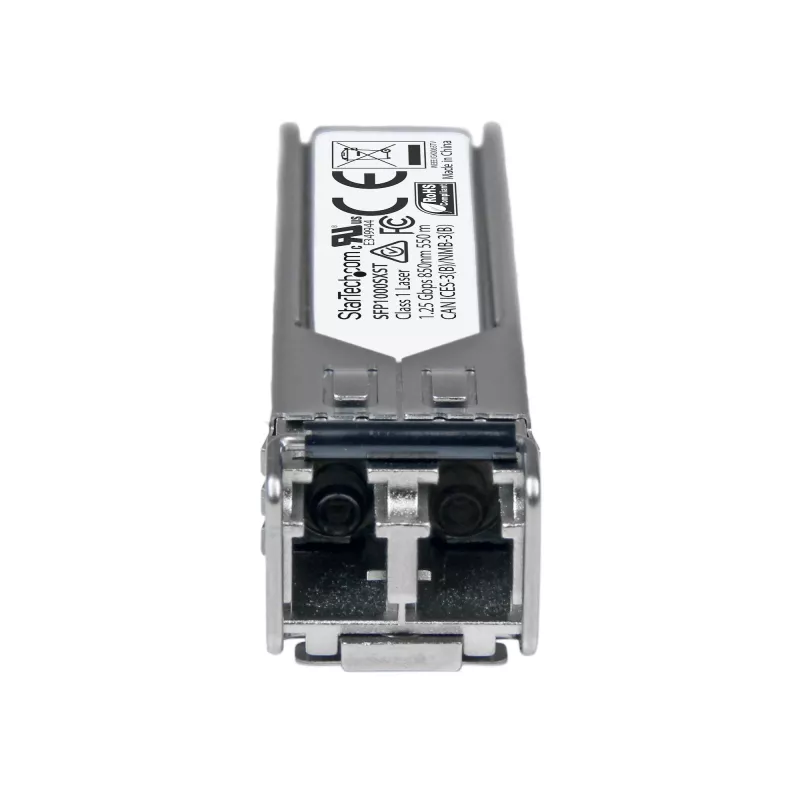StarTech.com Módulo transceptor SFP compatível com MSA - 1000BASE-SX~Módulo SFP não codificado MSA - 1000BASE-SX - Transceptor de fibra multimodo (MMF) 1GbE - SFP Gigabit Ethernet 1GE - LC 550m - 850nm - DDM