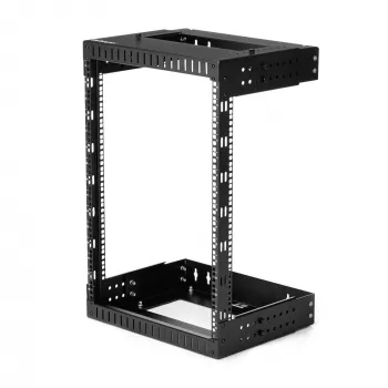 StarTech.com Armário de rede de parede 15U 19 polegadas – Profundidade ajustável 12–20 polegadas Armário de sala de servidores open-frame de 2 postes para AV/dados/IT/comunicações/informática/dispositivos de comutação com porcas gaiola e parafusos