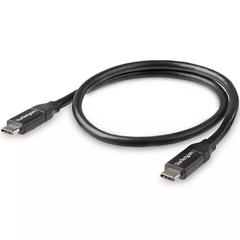 StarTech.com Cabo USB-C para USB-C com 5A PD - M/M - 0,5 m - USB 2.0 - Certificado USB-IF