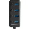 StarTech.com Hub USB 3.0 de 4 portas – USB-A para 4x USB 3.0 Tipo A com interruptores individuais de ligar/desligar por porta – SuperSpeed 5 Gbit/s USB 3.1/3.2 Gen 1 – alimentado por barramento USB – portátil – cabo fixo de 25 cm~Hub USB 3.0 de 4 portas – USB-A para 4x USB 3.0 Tipo A com interruptores individuais de ligar/desligar por porta – SuperSpeed USB 3.2 Gen 1 (5 Gbit/s) – alimentado por