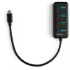 StarTech.com Hub USB-C de 4 portas – USB-C para 4x portas USB 3.0 Type-A com interruptores individuais de ligar/desligar – SuperSpeed 5 Gbit/s USB 3.1/3.2 Gen 1 – Alimentado por barramento USB – Portátil – Cabo fixo de 25 cm
