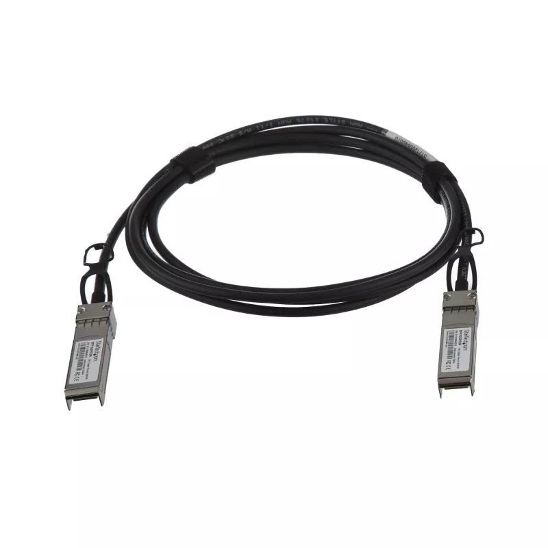 StarTech.com Cabo Twinax de ligação direta SFP+ para SFP+ 10G de 2m compatível com MSA Uncoded – DAC de cobre SFP+ 10 GbE 10 Gbps Transceptor passivo de baixo consumo Módulo DAC