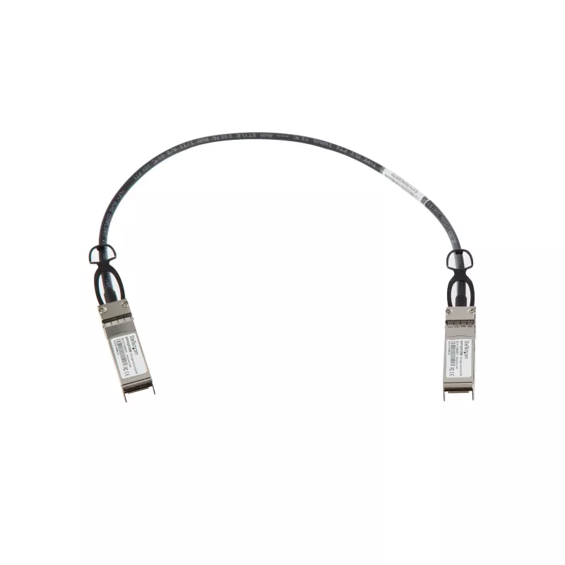 StarTech.com Cabo Twinax de ligação direta SFP+ para SFP+ 10G de 0.5m compatível com MSA Uncoded - DAC de cobre SFP+ 10 GbE 10 Gbps Transceptor passivo de baixo consumo Módulo DAC