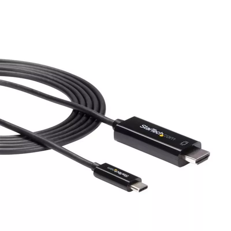 StarTech.com 1,8 m (6 ft.) Cabo USB-C para HDMI – 4K 60 Hz Cabo Adaptador de Vídeo USB Type-C para HDMI 2.0 – Compatível com Thunderbolt 3 – Portátil para Monitor/Display HDMI – DP 1.2 Alt Mode HBR2 – Preto