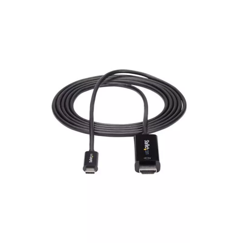 StarTech.com 1,8 m (6 ft.) Cabo USB-C para HDMI – 4K 60 Hz Cabo Adaptador de Vídeo USB Type-C para HDMI 2.0 – Compatível com Thunderbolt 3 – Portátil para Monitor/Display HDMI – DP 1.2 Alt Mode HBR2 – Preto