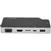 StarTech.com Adaptador Multiportas USB-C – USB-C para Vídeo HDMI 4K ou VGA com Passagem de Power Delivery 100W, Hub USB de 2 Portas 10Gbps, MicroSD, GbE – Mini Dock USB 3.1 Gen 2 Type-C de Viagem