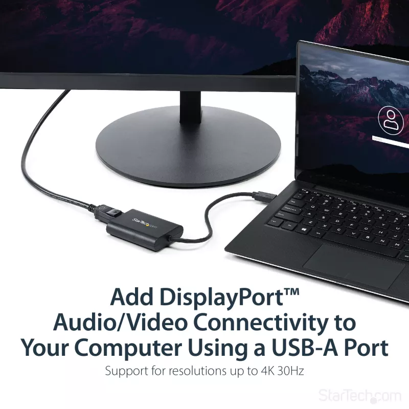 StarTech.com Adaptador USB 3.0 para DisplayPort, Conversor USB DP para Monitor Windows, 4K (sem suporte para macOS/ChromeOS/Linux) - TAA