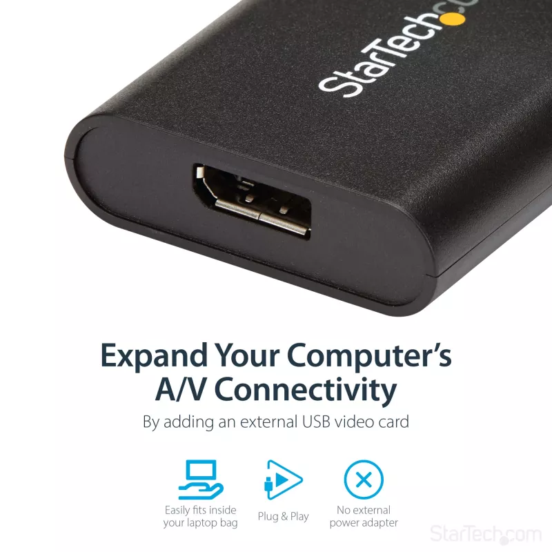 StarTech.com Adaptador USB 3.0 para DisplayPort, Conversor USB DP para Monitor Windows, 4K (sem suporte para macOS/ChromeOS/Linux) - TAA