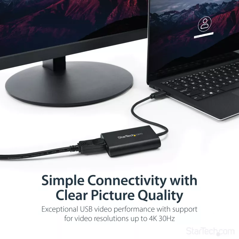 StarTech.com Adaptador USB 3.0 para DisplayPort, Conversor USB DP para Monitor Windows, 4K (sem suporte para macOS/ChromeOS/Linux) - TAA