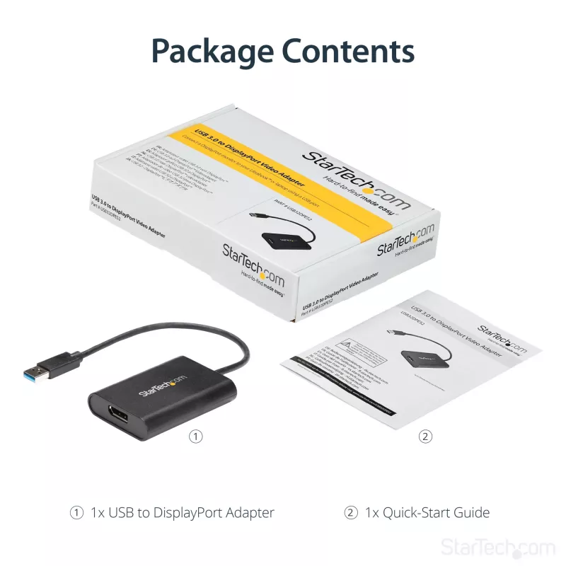 StarTech.com Adaptador USB 3.0 para DisplayPort, Conversor USB DP para Monitor Windows, 4K (sem suporte para macOS/ChromeOS/Linux) - TAA