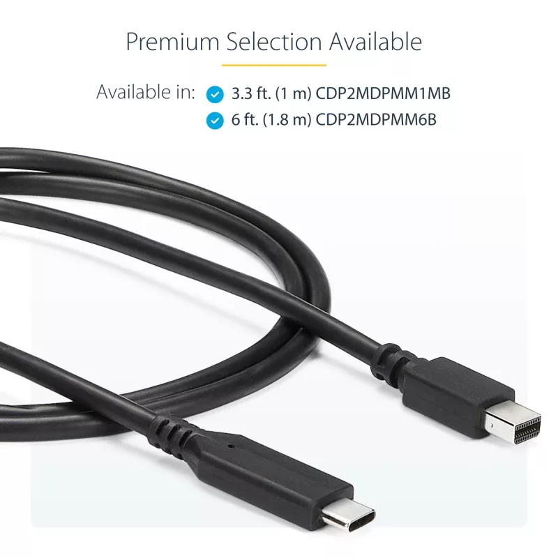 StarTech.com 6 ft. (1,8 m) Cabo USB-C para Mini DisplayPort - 4K 60Hz - Preto