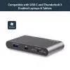StarTech.com Dock USB-C – DisplayPort para Dois Monitores 4K – Mini Dock para Portátil – Passagem de Power Delivery 100 W – GbE, Hub USB-A de 2 Portas – Adaptador Multiportas USB Type-C – Cabo de 1 m