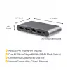 StarTech.com Dock USB-C – DisplayPort para Dois Monitores 4K – Mini Dock para Portátil – Passagem de Power Delivery 100 W – GbE, Hub USB-A de 2 Portas – Adaptador Multiportas USB Type-C – Cabo de 1 m
