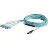 StarTech.com 10m (30ft) Cabo de Fibra Ótica Multimodo OM3 MTP(F)/PC para 4x LC/PC Duplex Breakout, OFNP Plenum, Redes 40G, Baixa Perda de Inserção - Cabo Jumper de Fibra Ótica