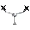 StarTech.com Suporte de Mesa para Dois Monitores – Braço de Monitor Articulado Premium – Monitores VESA até 30 polegadas – Suporte de Monitor Ajustável em Altura – Rotativo/Inclinável/Orientável – Grampo/Passagem de Mesa – Prateado