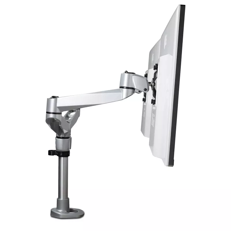 StarTech.com Suporte de Mesa para Dois Monitores – Braço de Monitor Articulado Premium – Monitores VESA até 30 polegadas – Suporte de Monitor Ajustável em Altura – Rotativo/Inclinável/Orientável – Grampo/Passagem de Mesa – Prateado