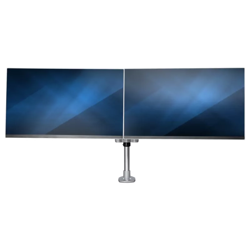 StarTech.com Suporte de Mesa para Dois Monitores – Braço de Monitor Articulado Premium – Monitores VESA até 30 polegadas – Suporte de Monitor Ajustável em Altura – Rotativo/Inclinável/Orientável – Grampo/Passagem de Mesa – Prateado