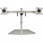StarTech.com Suporte para Dois Monitores – Suporte de Mesa Ergonómico Autónomo para Dois Monitores VESA de 24 Polegadas – Ajuste de Altura Sincronizado – Montagem Dupla em Mastro – Prateado