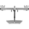 StarTech.com Suporte para Dois Monitores – Suporte de Mesa Ergonómico Autónomo para Dois Monitores VESA de 24 Polegadas – Ajuste de Altura Sincronizado – Montagem Dupla em Mastro – Prateado