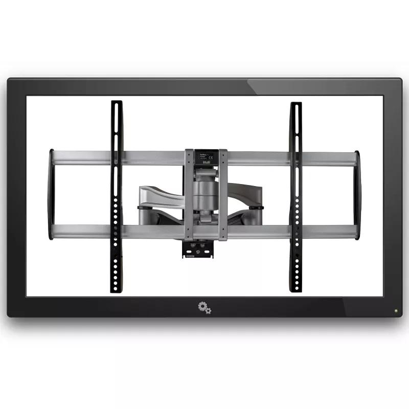 StarTech.com Suporte de Parede para TV Totalmente Articulado – Suporte de Parede para TV Orientável de Alta Capacidade para Ecrãs VESA de 32 a 75 Polegadas (165 lb/75 kg) – Braço Inclinável/Orientável Universal Ajustável para Ecrãs Planos – Prateado