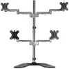 StarTech.com Suporte de Secretária para Quatro Monitores - Braço Ergonómico VESA para 4 Monitores (2x2) até 32 Polegadas - Suporte de Montagem em Mastro Universal Ajustável Autónomo - Ajustável em Altura/Inclinável/Orientável/Rotativo - Prateado