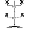 StarTech.com Suporte de Secretária para Quatro Monitores - Braço Ergonómico VESA para 4 Monitores (2x2) até 32 Polegadas - Suporte de Montagem em Mastro Universal Ajustável Autónomo - Ajustável em Altura/Inclinável/Orientável/Rotativo - Prateado