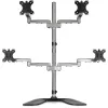StarTech.com Suporte de Secretária para Quatro Monitores - Braço Ergonómico VESA para 4 Monitores (2x2) até 32 Polegadas - Suporte de Montagem em Mastro Universal Ajustável Autónomo - Ajustável em Altura/Inclinável/Orientável/Rotativo - Prateado