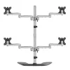 StarTech.com Suporte de Secretária para Quatro Monitores - Braço Ergonómico VESA para 4 Monitores (2x2) até 32 Polegadas - Suporte de Montagem em Mastro Universal Ajustável Autónomo - Ajustável em Altura/Inclinável/Orientável/Rotativo - Prateado