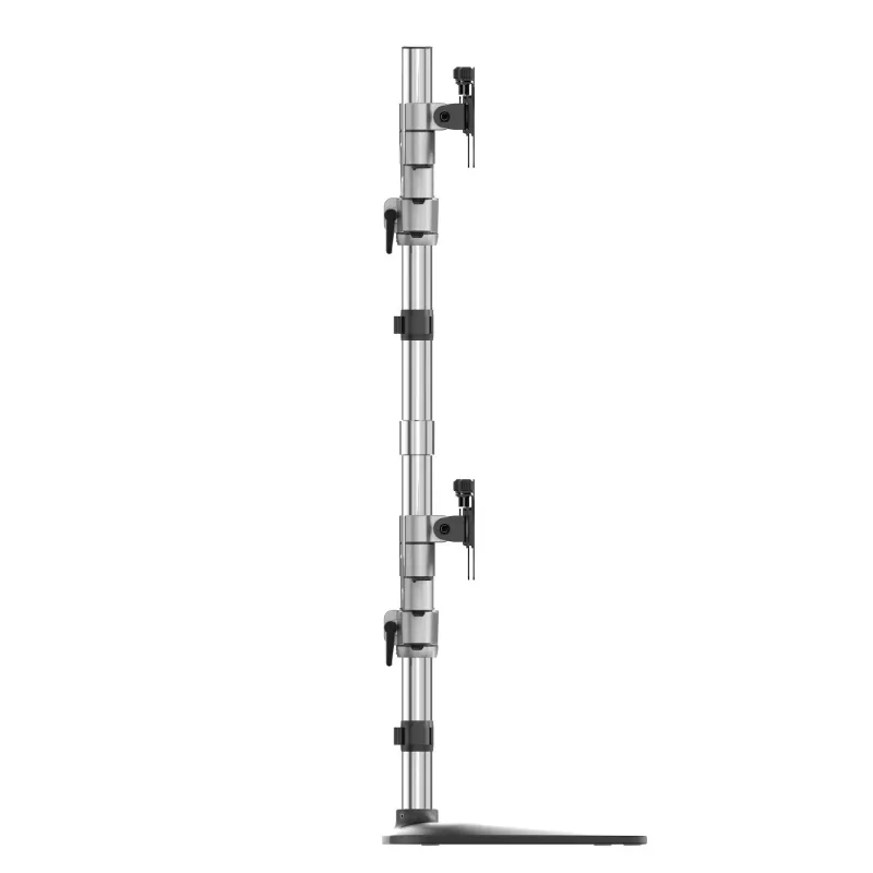 StarTech.com Suporte de Secretária para Quatro Monitores - Braço Ergonómico VESA para 4 Monitores (2x2) até 32 Polegadas - Suporte de Montagem em Mastro Universal Ajustável Autónomo - Ajustável em Altura/Inclinável/Orientável/Rotativo - Prateado