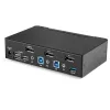 StarTech.com Switch KVM DisplayPort de 2 Portas - 4K 60Hz - Ecrã Único - Switch KVM USB DP 1.2 UHD de Duas Portas com Hub USB 3.0 & Áudio Integrados - Dell HP Apple Lenovo - Conforme TAA
