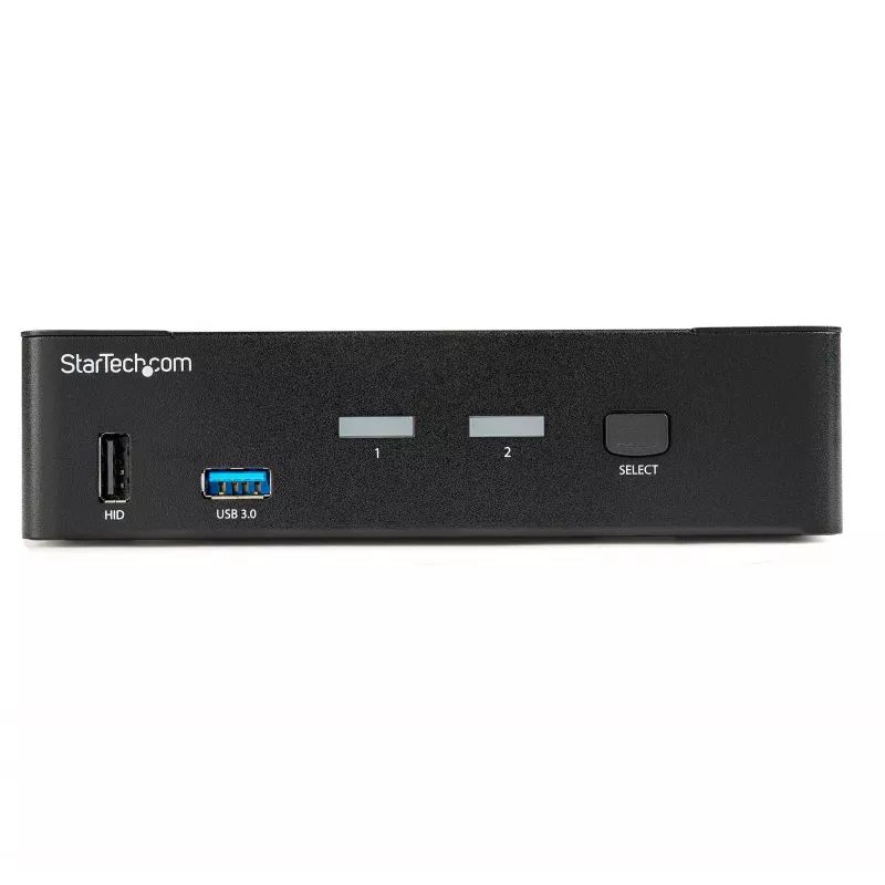 StarTech.com Switch KVM DisplayPort de 2 Portas - 4K 60Hz - Ecrã Único - Switch KVM USB DP 1.2 UHD de Duas Portas com Hub USB 3.0 & Áudio Integrados - Dell HP Apple Lenovo - Conforme TAA