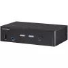 StarTech.com Switch KVM DisplayPort de 2 Portas - 4K 60Hz - Ecrã Único - Switch KVM USB DP 1.2 UHD de Duas Portas com Hub USB 3.0 & Áudio Integrados - Dell HP Apple Lenovo - Conforme TAA