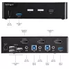 StarTech.com Switch KVM DisplayPort de 2 Portas - 4K 60Hz - Ecrã Único - Switch KVM USB DP 1.2 UHD de Duas Portas com Hub USB 3.0 & Áudio Integrados - Dell HP Apple Lenovo - Conforme TAA
