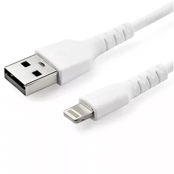 StarTech.com 6 Pés (2m) Cabo USB-A para Lightning Branco Robusto – Cabo de Carregamento/Sincronização USB Type-A para Lightning Robusto de Fibra Aramid – Certificado Apple MFi iPad/iPhone 12