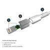 StarTech.com 6 Pés (2m) Cabo USB-A para Lightning Branco Robusto – Cabo de Carregamento/Sincronização USB Type-A para Lightning Robusto de Fibra Aramid – Certificado Apple MFi iPad/iPhone 12