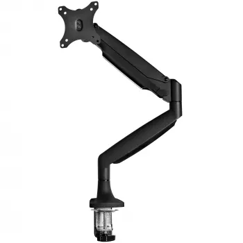 StarTech.com Braço de Monitor de Secretária – Braço de Monitor VESA Ergonómico Robusto – Ecrã Único de 9 kg – Totalmente Articulado, Ajustável em Altura, Articulado – Alumínio – Grampo C/Passagem – Preto