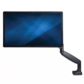 StarTech.com Braço de Monitor de Secretária – Braço de Monitor VESA Ergonómico Robusto – Ecrã Único de 9 kg – Totalmente Articulado, Ajustável em Altura, Articulado – Alumínio – Grampo C/Passagem – Preto
