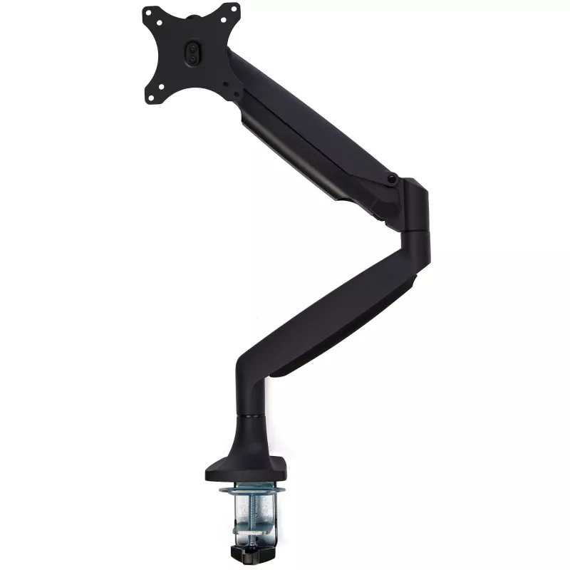 StarTech.com Braço de Monitor de Secretária – Braço de Monitor VESA Ergonómico Robusto – Ecrã Único de 9 kg – Totalmente Articulado, Ajustável em Altura, Articulado – Alumínio – Grampo C/Passagem – Preto