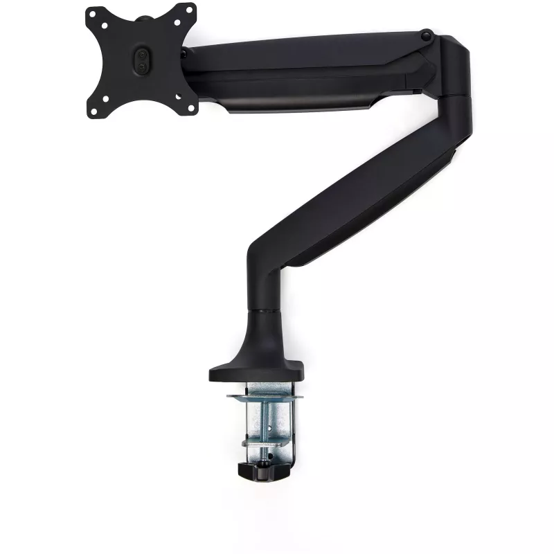 StarTech.com Braço de Monitor de Secretária – Braço de Monitor VESA Ergonómico Robusto – Ecrã Único de 9 kg – Totalmente Articulado, Ajustável em Altura, Articulado – Alumínio – Grampo C/Passagem – Preto