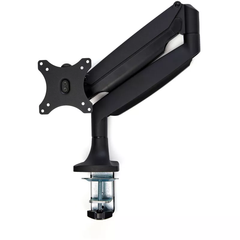 StarTech.com Braço de Monitor de Secretária – Braço de Monitor VESA Ergonómico Robusto – Ecrã Único de 9 kg – Totalmente Articulado, Ajustável em Altura, Articulado – Alumínio – Grampo C/Passagem – Preto