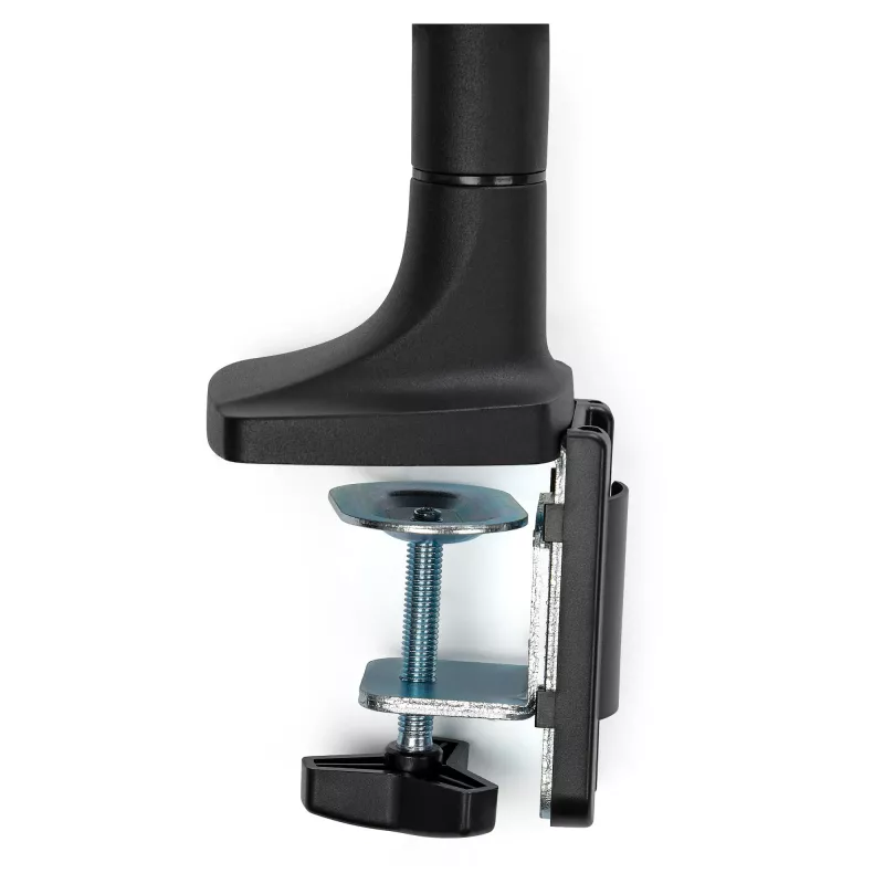 StarTech.com Braço de Monitor de Secretária – Braço de Monitor VESA Ergonómico Robusto – Ecrã Único de 9 kg – Totalmente Articulado, Ajustável em Altura, Articulado – Alumínio – Grampo C/Passagem – Preto