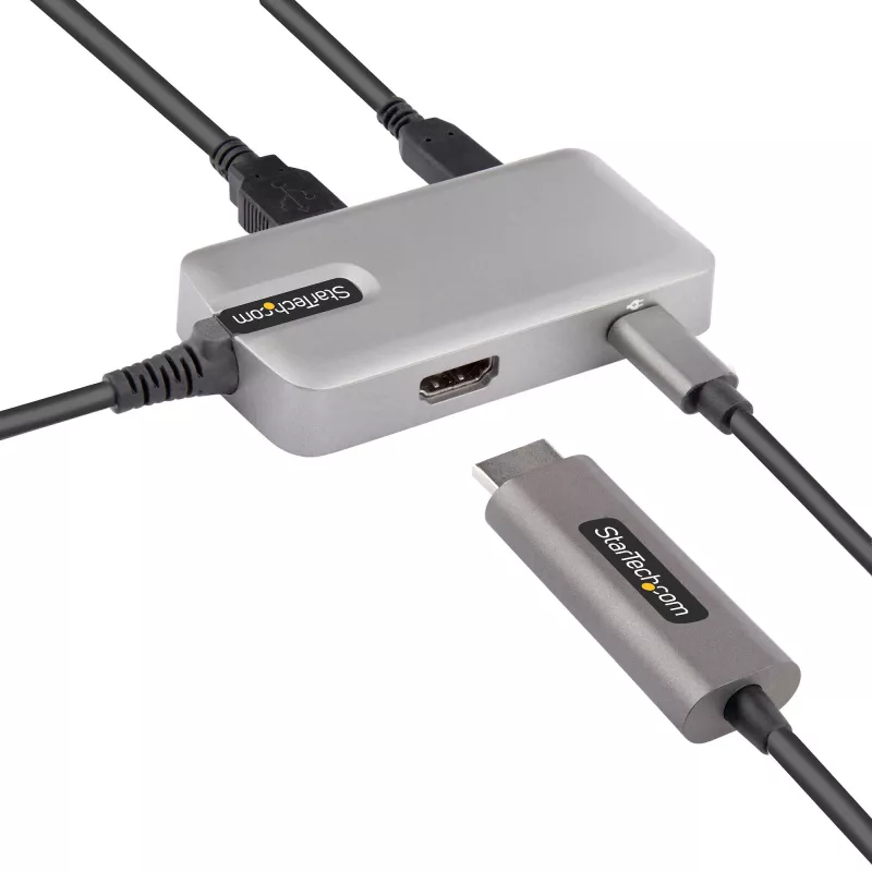 StarTech.com Adaptador Multiportas USB-C – USB-C para HDMI 2.0 4K 60Hz, Passagem de Power Delivery 100 W – Hub USB de 3 Portas 10 Gbit/s – Mini Dock USB Type-C Portátil – Cabo de 25 cm