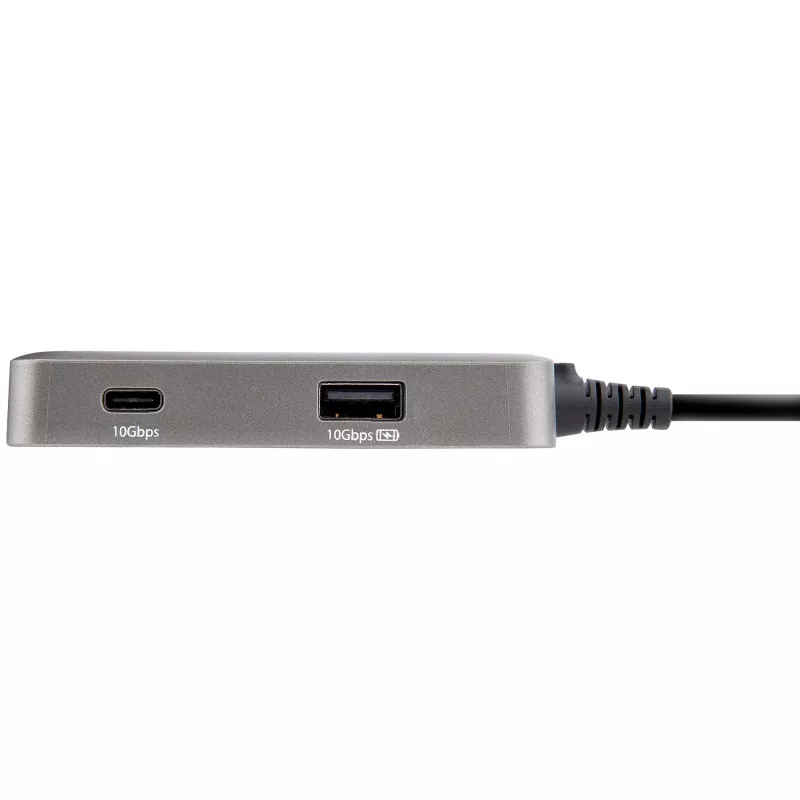 StarTech.com Adaptador Multiportas USB-C – USB-C para HDMI 2.0 4K 60Hz, Passagem de Power Delivery 100 W – Hub USB de 3 Portas 10 Gbit/s – Mini Dock USB Type-C Portátil – Cabo de 25 cm