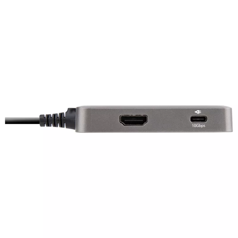 StarTech.com Adaptador Multiportas USB-C – USB-C para HDMI 2.0 4K 60Hz, Passagem de Power Delivery 100 W – Hub USB de 3 Portas 10 Gbit/s – Mini Dock USB Type-C Portátil – Cabo de 25 cm