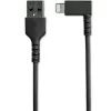StarTech.com 1 m Cabo USB-A para Lightning Robusto – Preto, 90° Angular, Resistente, Reforçado com Fibra Aramid, Cabo de Carregamento/Sincronização USB Type-A para Lightning – Certificado Apple MFi – iPhone